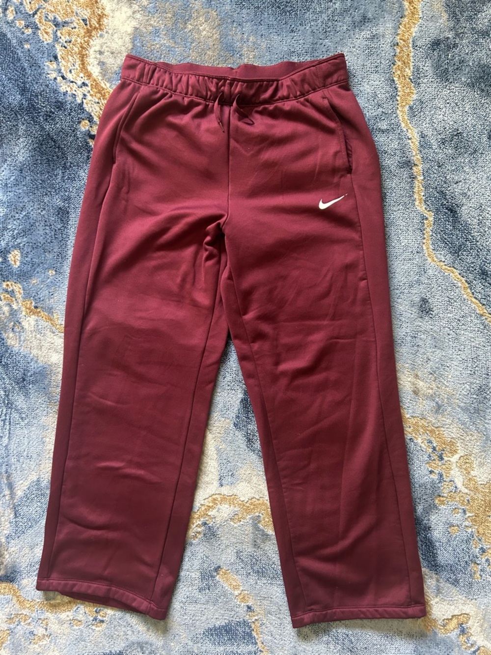 Nike Maroon Jogger Pants with White Swoosh